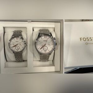 Fossil Silver Tone Watch Pair